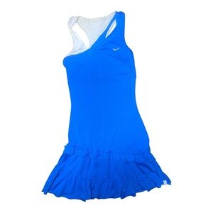 Nike 4-way stretch Vibrant Blue and White Tennis Sports Dress